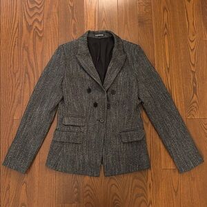 Express Women’s Charcoal Double-Breasted Blazer